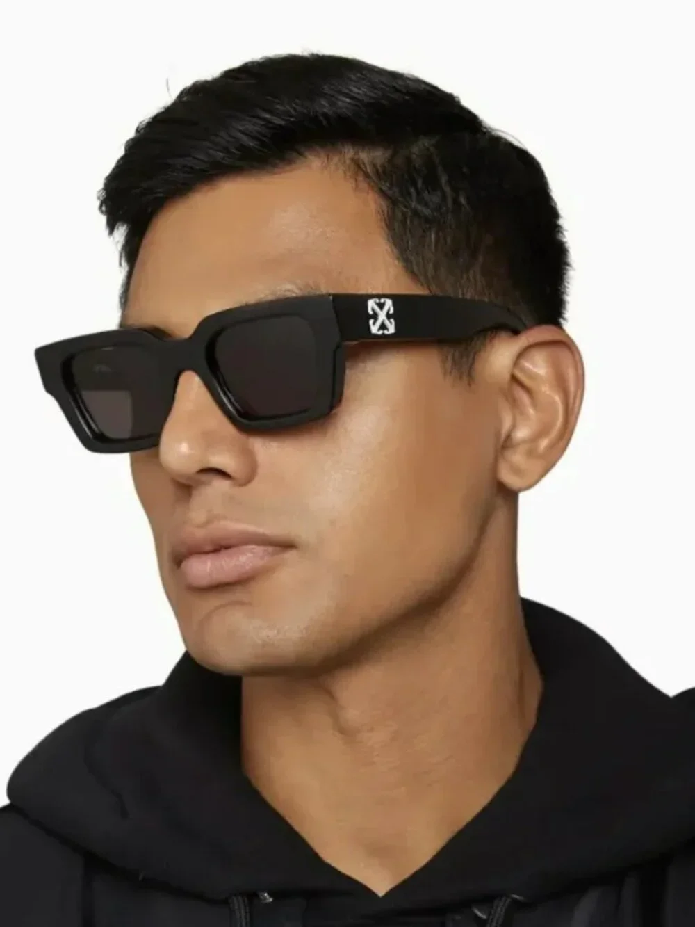 OFF-WHITE OERI008 VIRGIL 1007 BLACK SQUARE DARK GREY SUNGLASSES